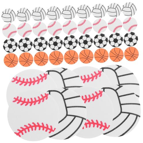 MUSISALY 120pcs Sports Theme Adhesive Stickers for Party Decoration Decals Soccer Basketball Volleyball Baseball for Scrapbooking and Educational Use