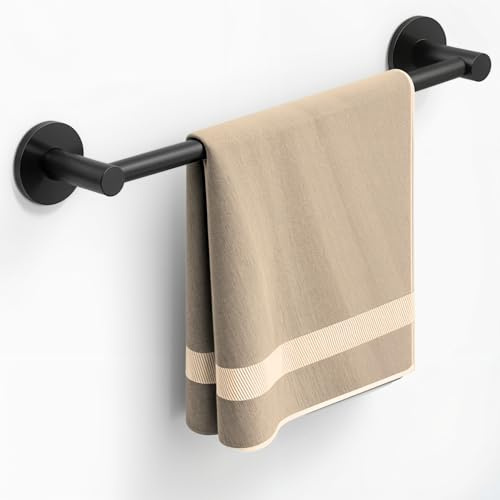 Toalleros De Baño Sin Taladro - Colgador Toalla Baño - Cuelga Toallas Baño Adhesivo - Toallero Adhesivo Baño - Accesorios Baño Sin Taladro - Toallero Sin Taladro (Negro Mate)