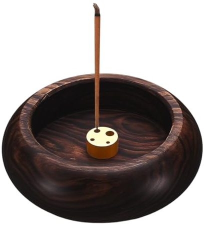 Porte Encens Support pour Bâtonnets d’Encens & Plateau à Bougie Coupelle d’Arome Ronde pour Maison Bureau Yoga Salle