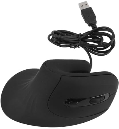 Zunate Souris Filaire Verticale, 4 Paramètres DPI Réglables, Souris Optique Ergonomique Verticale USB, Clics Silencieux, Suivi Fluide, Plug and Play pour Ordinateur Portable,