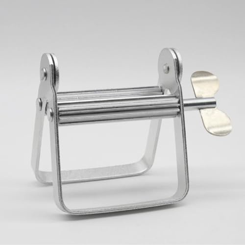 Komoke Tubenquetscher aus Edelstahl | Robuster Tubenpresse & Tubenausdrücker für alle Tube | Ideal als Zahnpastaspender & Tubenaufroller | Langlebiger Squeezer 10x8.5cm