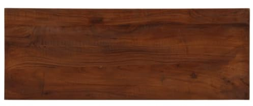 ULUYYUC Tavolo 80 x 40 x 3,8 cm in legno massello riciclato design rustico, facile da montare per sala da pranzo, studio, cucina, ufficio e spazi di co-lavoro