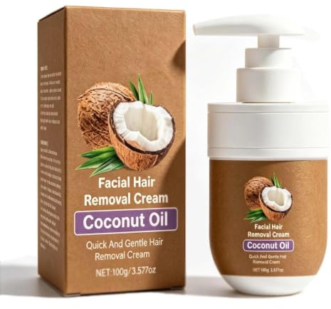 100g Coconut Oil Depilatory Cream for Women Lip & Chin | Gentle Hair Remover