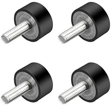 sourcing map 4pcs M6 Vibrations- und Dämpferaufnahme Gummi mit Gewindebolzen, 0,79 x 0,39 de