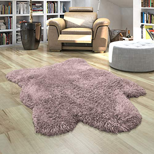 Paco Home Alfombra Piel Sintética XXL Imitación Flokati Pelo Largo Dif. Colores Y Tamaños, tamaño:160x220 cm, Color:Púrpura