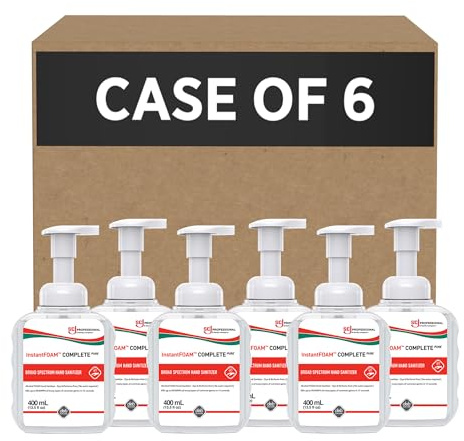 SC Johnson Professional InstantFOAM Complete PURE Foaming Hand Sanitizer, 400mL Pump, 6 Pack, for Professional Use Only