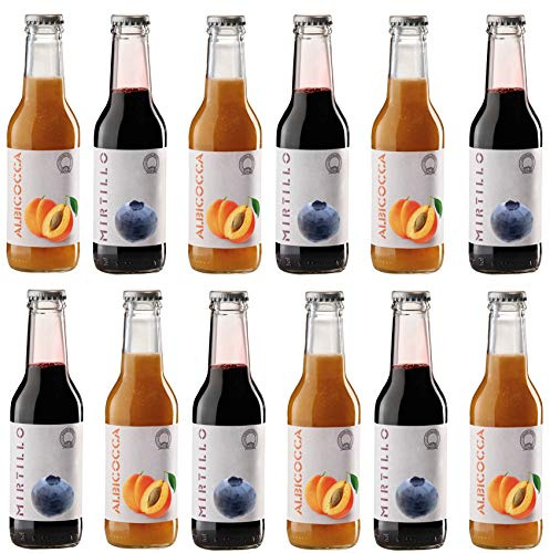Azienda Agricola Prunotto Mariangela - n. 6 Bottiglie Smoothie di Albicocche + 6 Bottiglie Smoothie di Mirtillo 200 ml