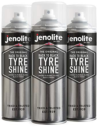 JENOLITE 3 x tillbaka till svart däck glans aerosol – 3 x 500 ml (återställer och skyddar däck – blöt utseende glans)
