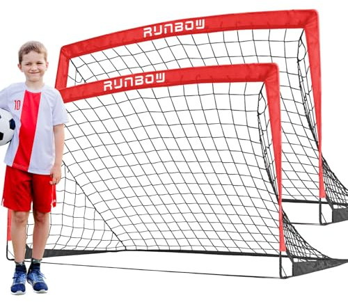 153 x 92 cm Kinder Fußballtor, Faltbar Outdoor Übung Fußballnetz für Garten | klappbar Jugend Indoor fußball tor Sport Spiele erwachsene Training Fussballtor mit Carry Bag für Weihnachten Geschenke