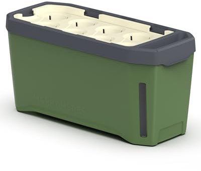 GUSTA GARDEN Harry Herbs 4in1 Kräutertopf Dunkelgrün - Pflanzentopf mit Bewässerungssystem - 0,5L Wassertank & 5L Erdvolumen - Für Indoor & Outdoor