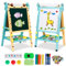 Caballete para Niños 3 en 1 Caballete Infantil de Doble Cara Caballete de Arte con Rollo de Papel Pizarras,Tablero Dibujo Niños +3 Años