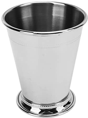 YUMILI Tasse Julep, Tasse en Métal élégante en Acier Inoxydable, Verre Julep à la Menthe, Tasse à Cocktail Vintage à la Menthe, Verre à Boissons Mélangées pour la Maison, Le Bar Et la Fête(Argent)