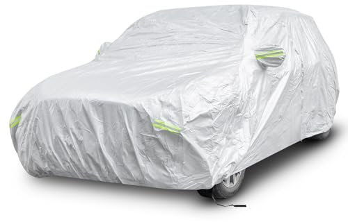 COSTWAY Abdeckplane Auto, Autoplane Wetterfest mit Reißverschluss & Tasche, Autogarage Vollgarage für Regen Schnee Sonne UV-Schutz, Autoabdeckung für Limousine/Kombi/SUV (für SUV bis zu 492 cm)