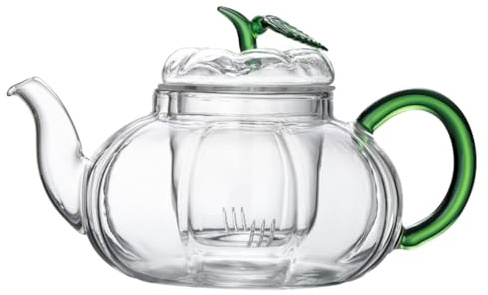 IMIKEYA Kürbis-Streifen-Topf mit losen Blättern Kung-Fu- aus Glas Tee-Ei glass teapot glasteekannen klare Teekessel aus hitzebeständigem Glas Haushalt Tee Set