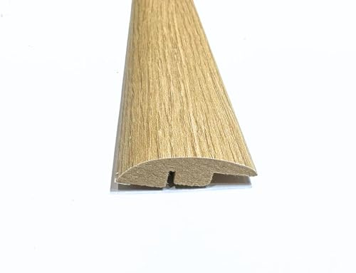 San Diego Oak Laminate & Wood Flooring Section Transition Bar MDF Threshold Strip Ramp Edge Profile Door Trim Moulding Oak (1, 2400mm (7ft 9))