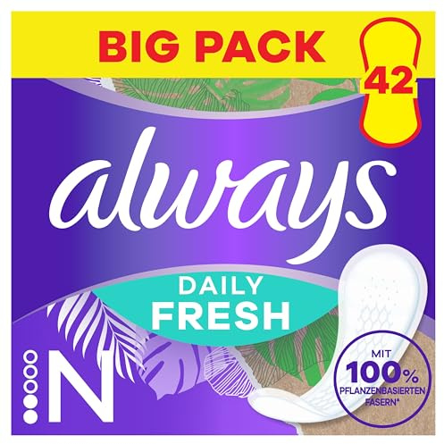 Always Daily Fresh Lot de 38 protège-slips longs sans parfum 100 % fibres végétales