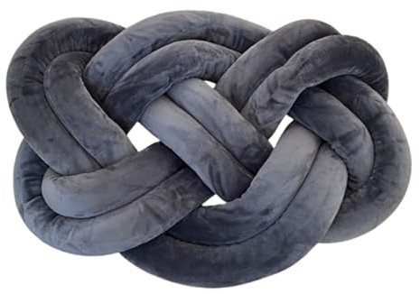 champracer Knotenkissen, Lammwolle, Knoten, Ballkissen, Knotenballkissen, handgefertigt, geknotet,Plüsch Kissen Ästhetische Zierkissen Kissen für Bett Sofa Couch Boden (Dunkelgrau,44x35 cm)