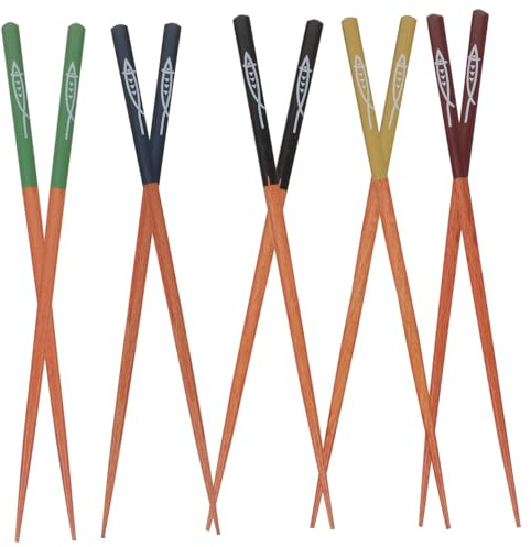 Cabilock 5pares Palillos De Madera Para Sushi Juego De Reutilizables Estilo Japonés Para Sushi y Comida Asiática Con Caja De Obsequio Para Ocasiones Especiales