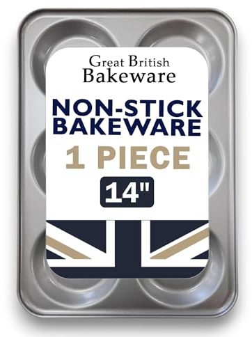 Samuel Groves Giant Yorkshire Pudding Oven Trays Non Stick Made in England (Single, 6 Cup)