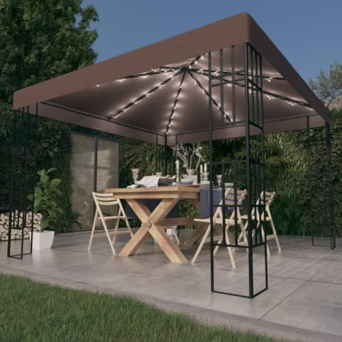 Xichuzi Pavillon, Faltpavillon, Pergola, Partyzelt, Standmarkise, Sonnenzelt, Garten Pavillion, Grillpavillon, 3x3 m Taupe - 3070324
