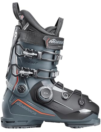 Nordica Sportmachine 3 100 BOA Men's Wide Fit High Performance Alpine Ski Boots (Green/Black/Red, 24.5)