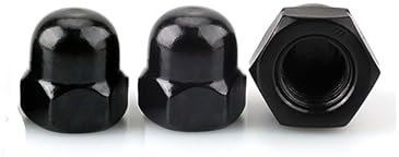 M10 Black Acorn Cap Nuts,Stainless Steel 304 (18-8) Acorn Nuts,Black Finish,15PCS