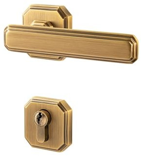 Serratura magnetica for porta interna in rame puro in stile cinese, camera da letto, serratura magnetica for camera divisa, maniglia nera for porta domestica, serratura for porta in legno(French bronz