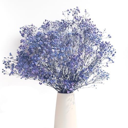 80 g torkade bebisar, andningsblommor, 45 cm, naturliga babyandningsgrenar för bröllopsfest, heminredning (kungsblå)