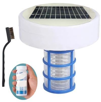 XAGMODSHN Solar-Kupfer-Ionisator, automatischer schwimmender Poolreiniger, Schwimmbadreiniger, für Boden- und Innenpools, Wasserprozessor