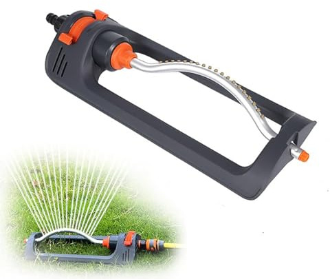 Irrigatore Oscillante Giardino 19 Ugelli, Irrigatore Automatico Regolabile, Ampia Copertura, Ugelli Anti-Ostruzione con Ago di Pulizia, Irrigazione Efficiente per Prato e Giardino