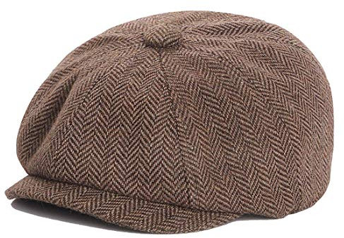 Yixda Baby Kids Schirmmütze Kinder Schiebermütze Newsboy Barett Cap (Kaffee, 1-4 Jahre)