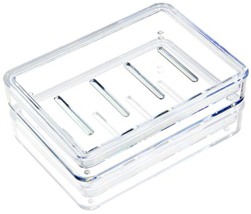 Youngever 4 Pack Soap Holders, Detachable Soap Dish, Soap Saver, Clear Bar Soap Holders for Shower, Sink Bathroom