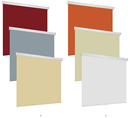 Thermorollo Verdunkelungsrollo Springrollo Rollo | 60-240 cm breit | Wandmontage, Deckenmontage | lichtundurchlässig, Thermo Beschichtung | Bedienung Mittelzug | Größe 210 x 175 cm, Farbe Sand