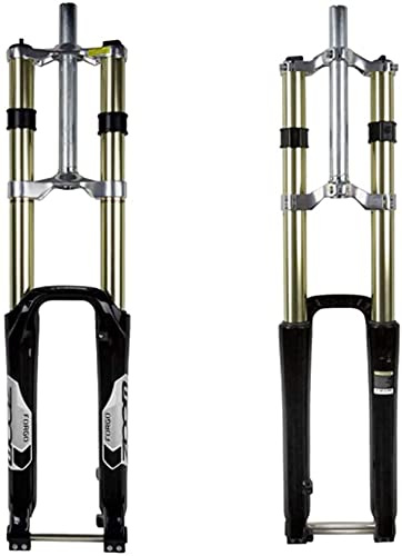 YLXD Mountainbikes Gabel MTB Fahrrad Federgabel 180mm Federweg, Fahrrad Magnesiumlegierung Downhill Gabeln 20mm Achse, 1-1/8 Gewindelos