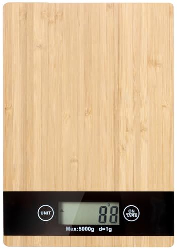 Balance de cuisine numérique en bambou - Jusqu'à 5 kg