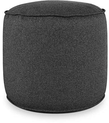 Deshome - Sitzhocker Sitzpouf Pouf rund Ø 60 cm mit abnehmbarem Polster für Innen- und Außenbereich: Sitzpouf Design für Sofa, Wohnzimmer, Schlafzimmer, Sitzhocker, Light Pouf Graphitschwarz