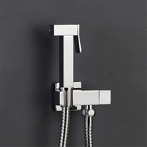 YJYKXP Bidet Faucets, Brass Bathroom Shower Tap, Bidet Toilet Sprayer, Bidet Toilet Washer Mixer Muslim Shower,Square