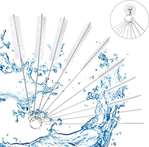 Vicloon 10 Piezas Conjunto Botella de Limpieza Cepillos, Nylon Cepillos de Botella, Cepillo Limpia Botellas Tubo Limpieza del Sistema de Cepillo para Botella, Pajita, Copa