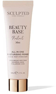 Beauty Base Mini Protect 3-in-1 Primer from Sculpted by Aimee Connolly - 30ml Travel-Friendly, SPF 50 Moisturising Primer to Prep, Protect & Perfect