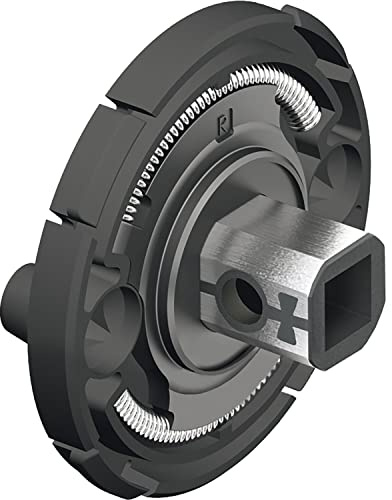 FSB 0 03 0450 09104 6000 03045009104 Adaptor Rosette for Door Handle Square Fitting 9 mm AGL Left with Balance Bearing Black, Silver