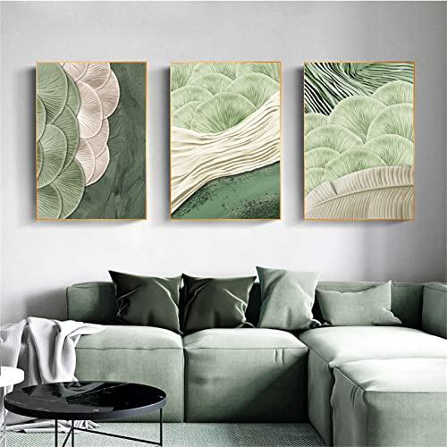Martin Kench 3-teiliges Design Poster Set Aesthetic Grüne Pflanze Bilder Modern Leinwandbilder Wandbilder, Wohnzimmer Schlafzimmer Deko, ohne Rahmen (40x50cm)