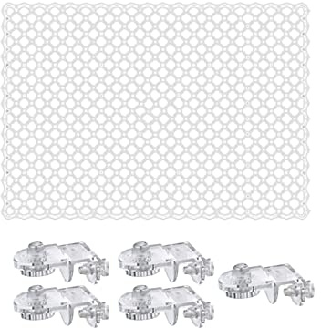 F Fityle 53 Cm X 70 Cm Retini per Acquario Trasparente, Coperture per Acquari Rete Di Ricambio per Protezione Antisalto Robusta per Acquario Con 5 PCS Clip