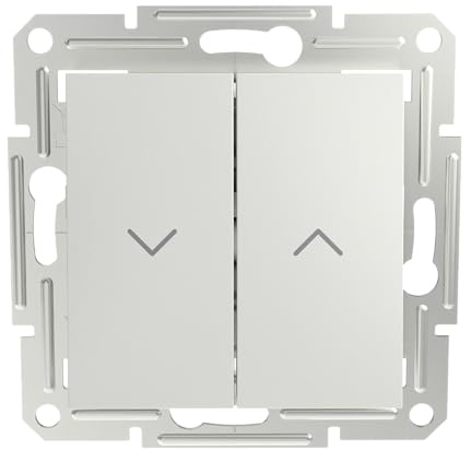 Schneider Electric Asfora EPH1370521D - Interruptor de persiana (10 A, 250 V, LED, empotrable, con lamas), color blanco