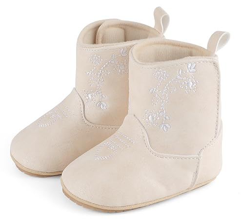 LACOFIA Halkfria babydockor Barn Varma vintersnöskor för spädbarn, Aa Beige, 3-6 månader