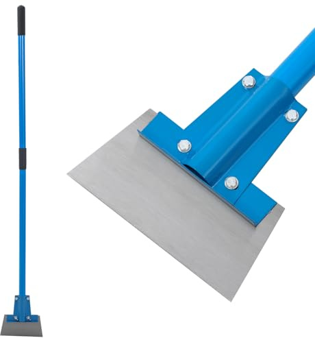 TOPWAY Robuster Stoßscharre Bodenschaber 200 mm Breit, Schaber mit Großem Abnehmbarem 1450 mm Fiberglas-Griff zum Entfernen von Fugenmörtel, Klebstoffen, Fett, Schmutz und Ruß