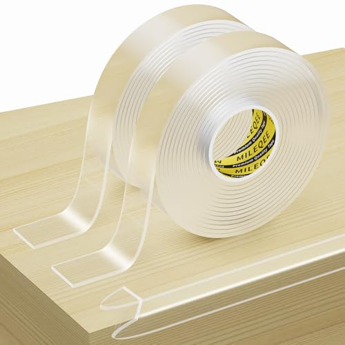 2Pack Clear Edge Protector Strip, 1.18in x 9.84FT(19.68FT Total), Sharp Edge Wrap Cover Tape, Self Adhesive Protective Bumper Guards for Cabinet Door Desk Glass Table Furniture, Kitchen Countertop