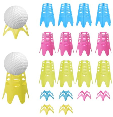 Jilskl Pack of 18 Golf Training Tees, Short Long Golf Match, Golf Training Tees Tools Plastic, Reusable, 12 Large and 6 Small, Suitable for Golf Enthusiasts