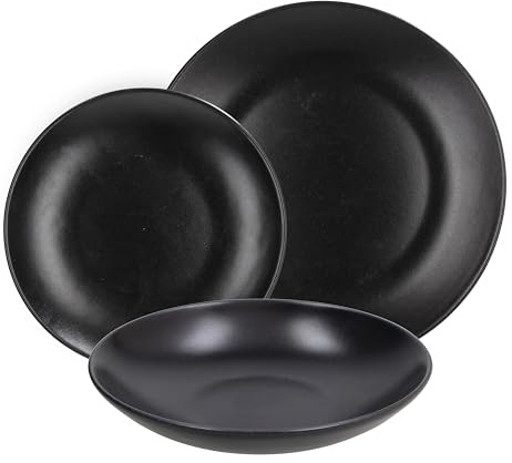 Tognana Ritual, Servicio de platos 18 piezas para 6 personas, Stoneware, Negro