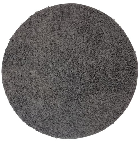 NYVI Badematte NYVISpa Lasalle Ø 60 cm Grau Rund - Badezimmerteppich - rutschfest, Saugfähig, Schnell Trocknend, Fußbodenheizung geeignet, Oeko-TEX, Waschbar, Weich