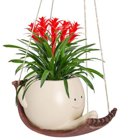 GTJEOI Vasi Sospesi per Piante, Vaso da Fiori Altalena con Faccia, Vaso Faccia per Piante Oscillante, Vasi Sorridenti per piante, vasi per Fioriere con Facce Buffe per Interni, Esterni